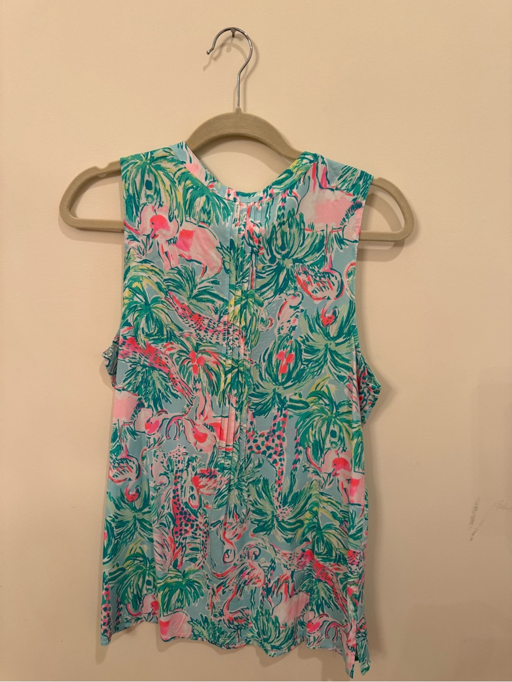 Lilly Pulitzer Girls' Flamingo & Palm Print One-Piece - Pink & Teal